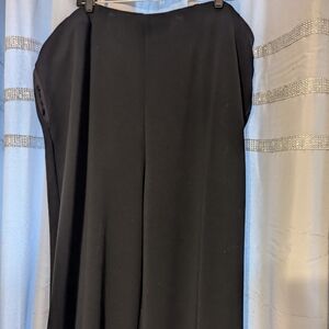 Wide Leg Journey Material Elastic Waist Black Pant